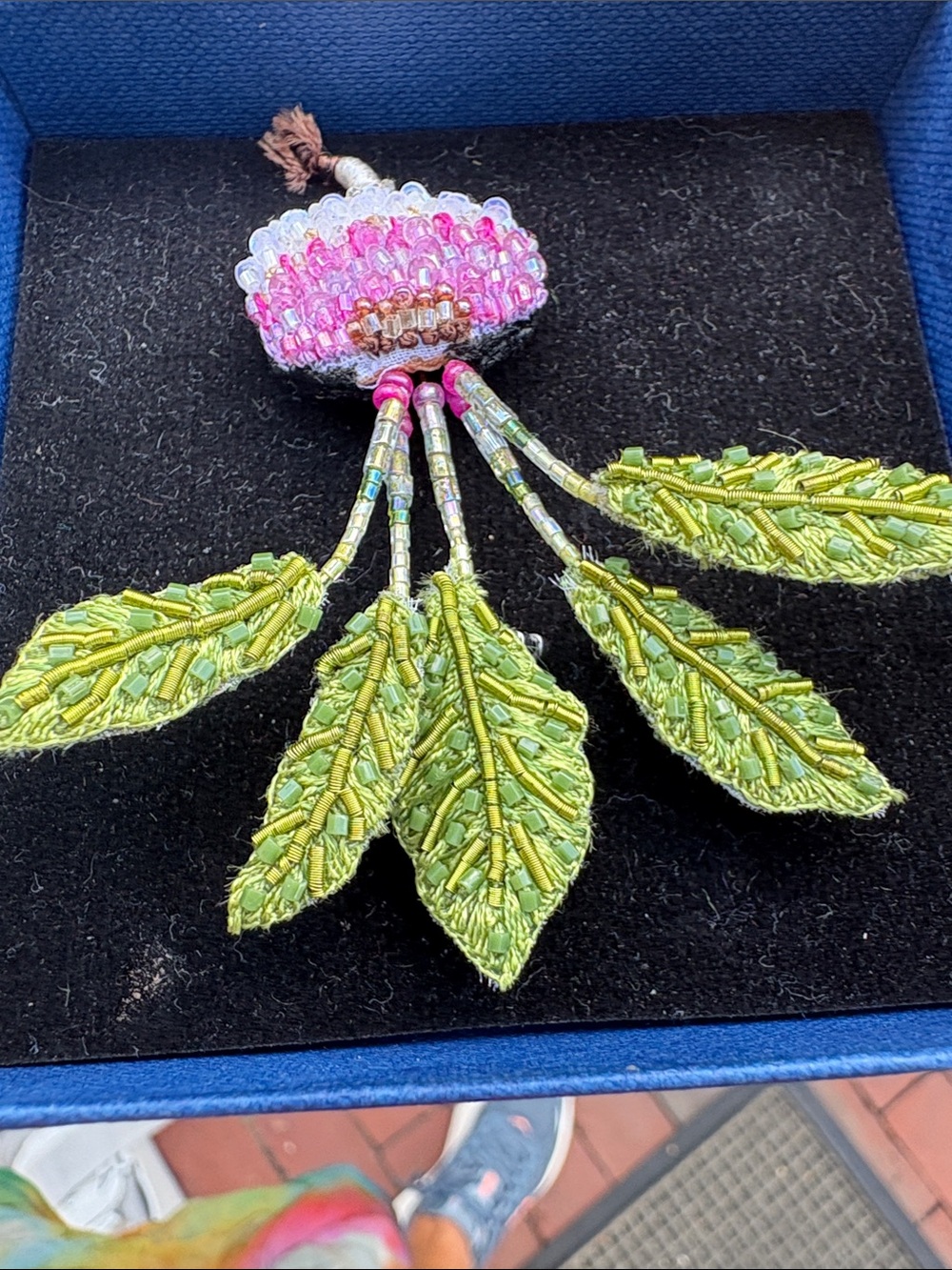 Pink & Green Turnip Embellished Brooch - Picture 5 of 5